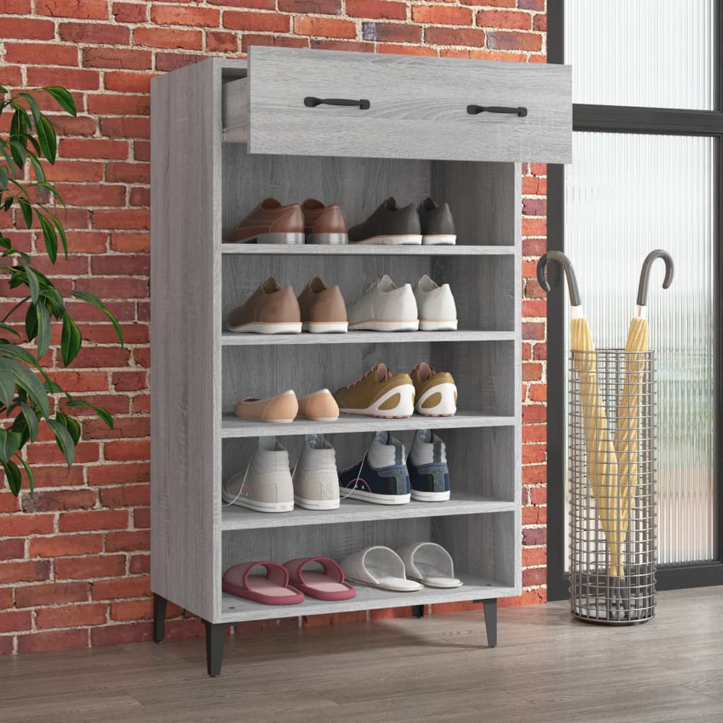 Armoire à chaussures Sonoma gris 60x35x105 cm Bois d'ingénierie - XIOS