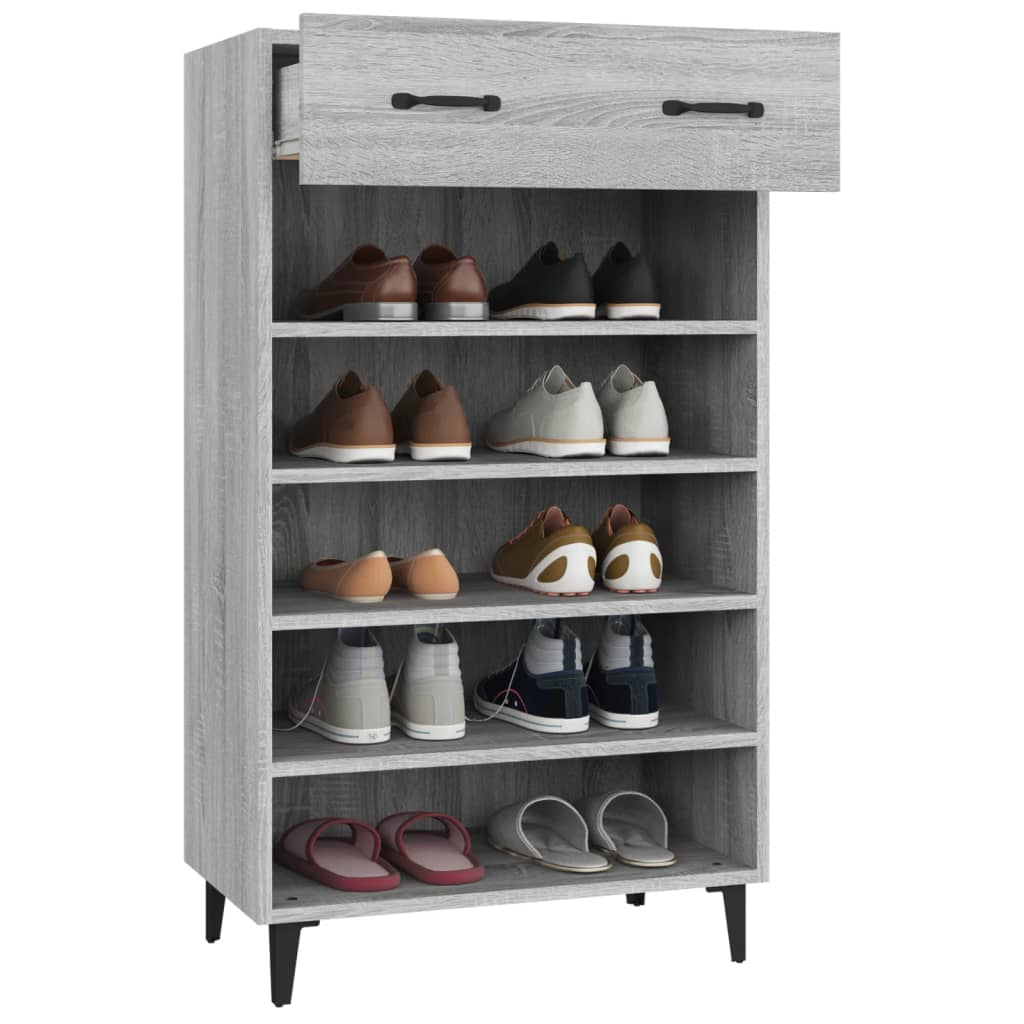 Armoire à chaussures Sonoma gris 60x35x105 cm Bois d'ingénierie - XIOS
