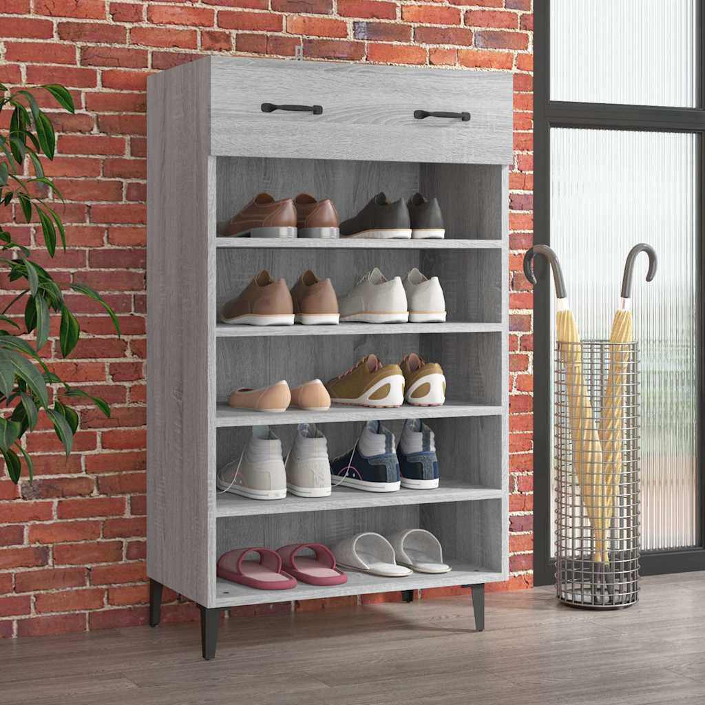 Armoire à chaussures Sonoma gris 60x35x105 cm Bois d'ingénierie - XIOS