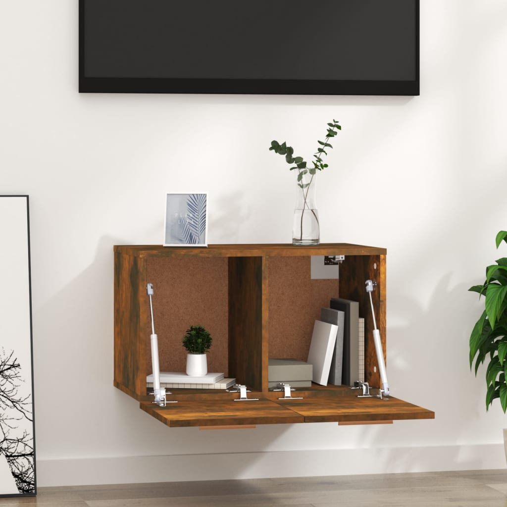 Armoire murale Chêne fumé 60x36,5x35 cm Bois d'ingénierie - XIOS