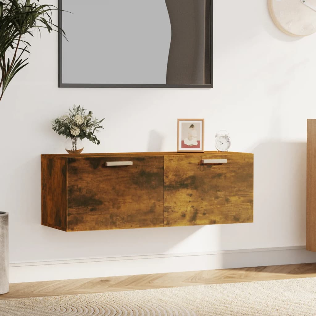 Armoire murale Chêne fumé 100x36,5x35 cm Bois d'ingénierie - XIOS