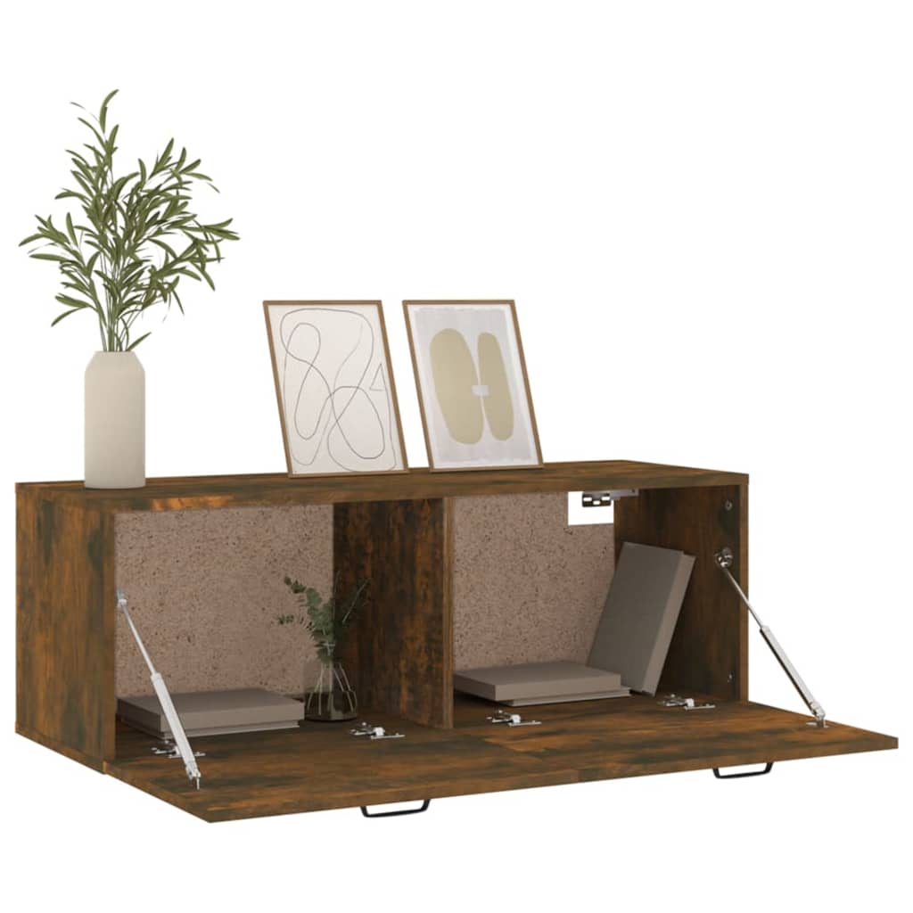 Armoire murale Chêne fumé 100x36,5x35 cm Bois d'ingénierie - XIOS