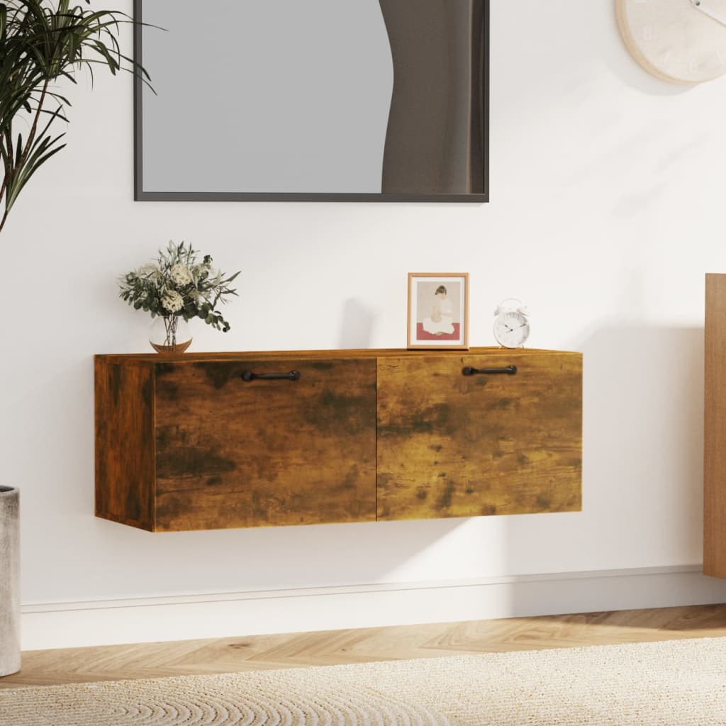 Armoire murale Chêne fumé 100x36,5x35 cm Bois d'ingénierie - XIOS