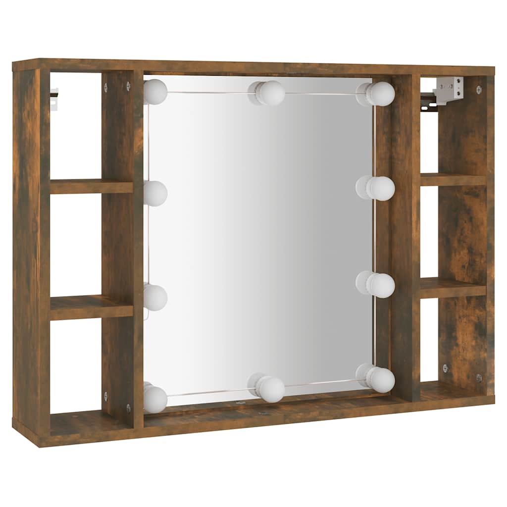 Armoire à miroir avec LED Chêne fumé 76x15x55 cm - XIOS