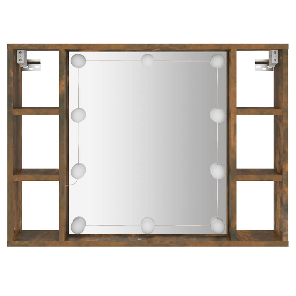Armoire à miroir avec LED Chêne fumé 76x15x55 cm - XIOS