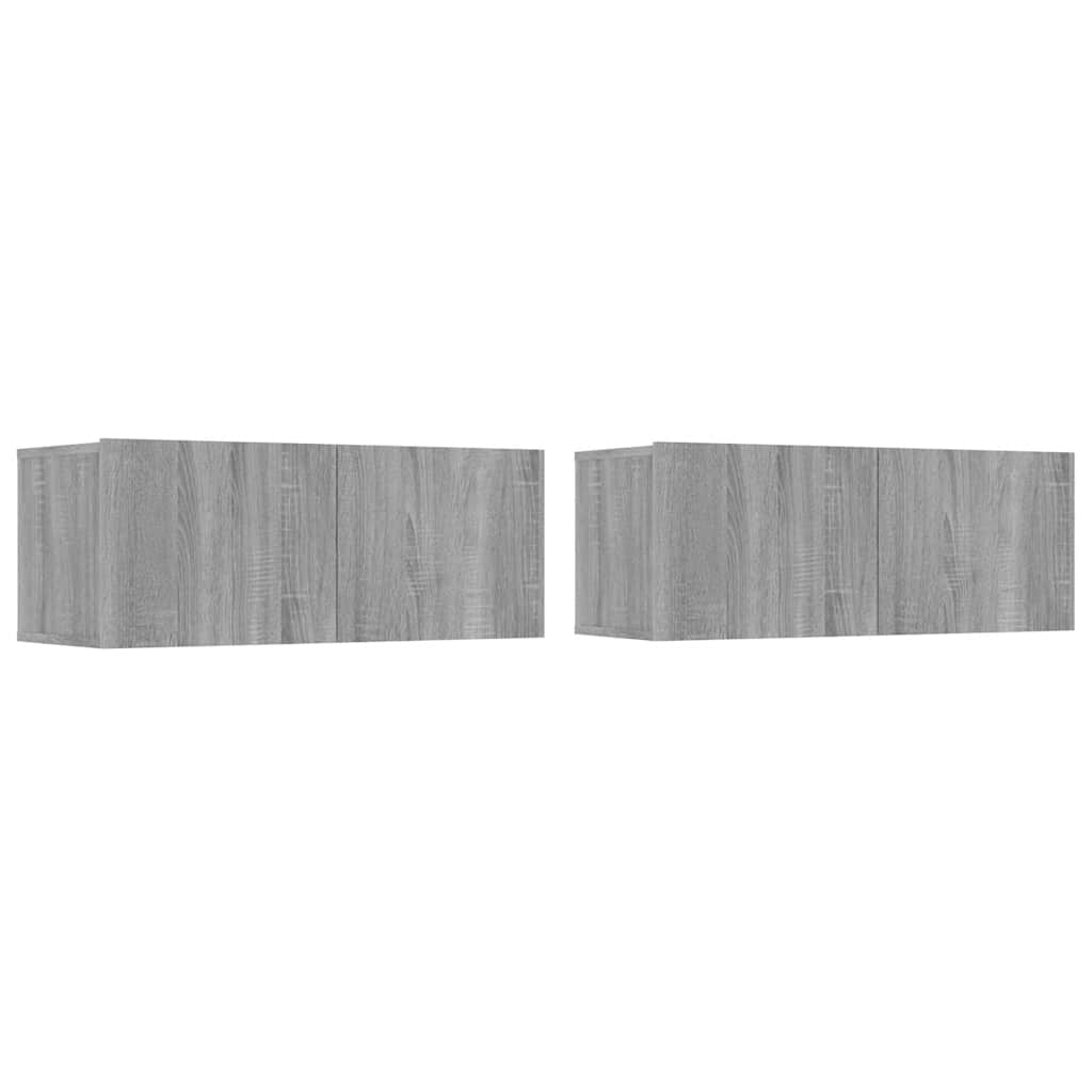 Meubles TV 2 pcs sonoma gris 80x30x30 cm bois d'ingénierie - XIOS