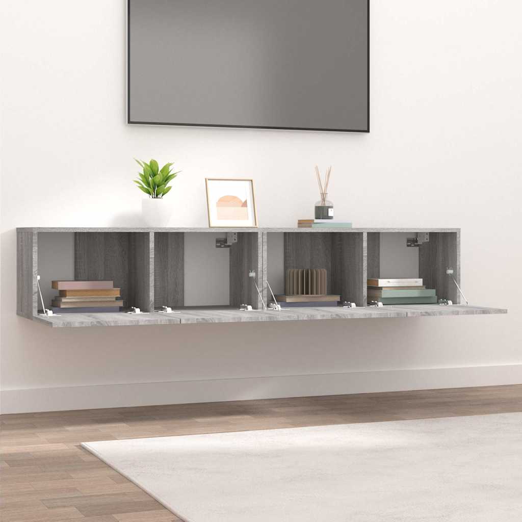 Meubles TV 2 pcs sonoma gris 80x30x30 cm bois d'ingénierie - XIOS