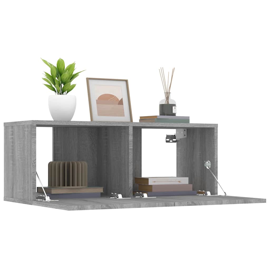 Meubles TV 2 pcs sonoma gris 80x30x30 cm bois d'ingénierie - XIOS