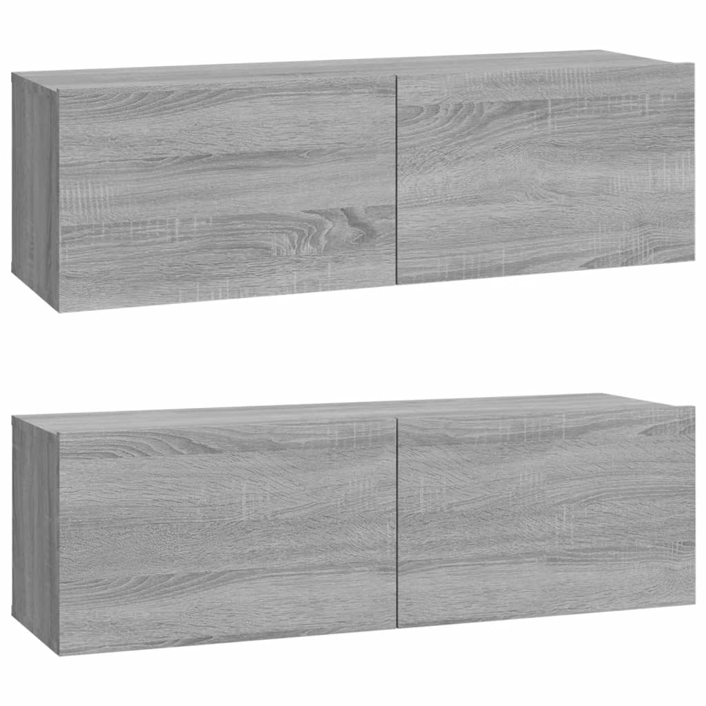 Meubles TV muraux 2pcs sonoma gris 100x30x30 cm bois ingénierie - XIOS