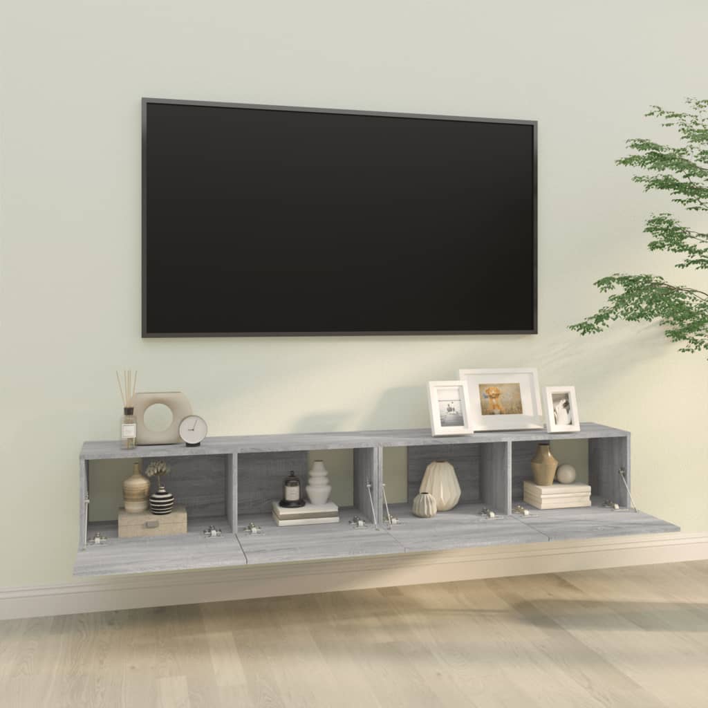Meubles TV muraux 2pcs sonoma gris 100x30x30 cm bois ingénierie - XIOS