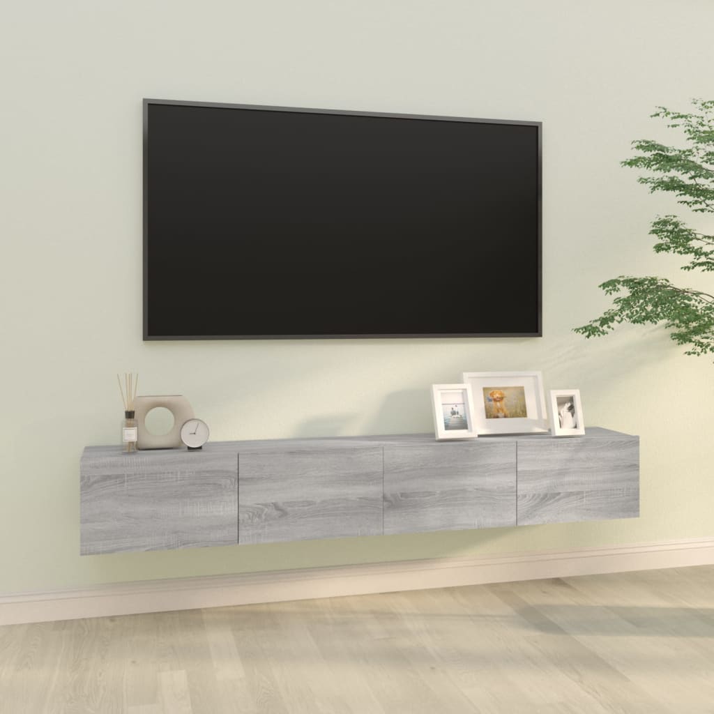 Meubles TV muraux 2pcs sonoma gris 100x30x30 cm bois ingénierie - XIOS
