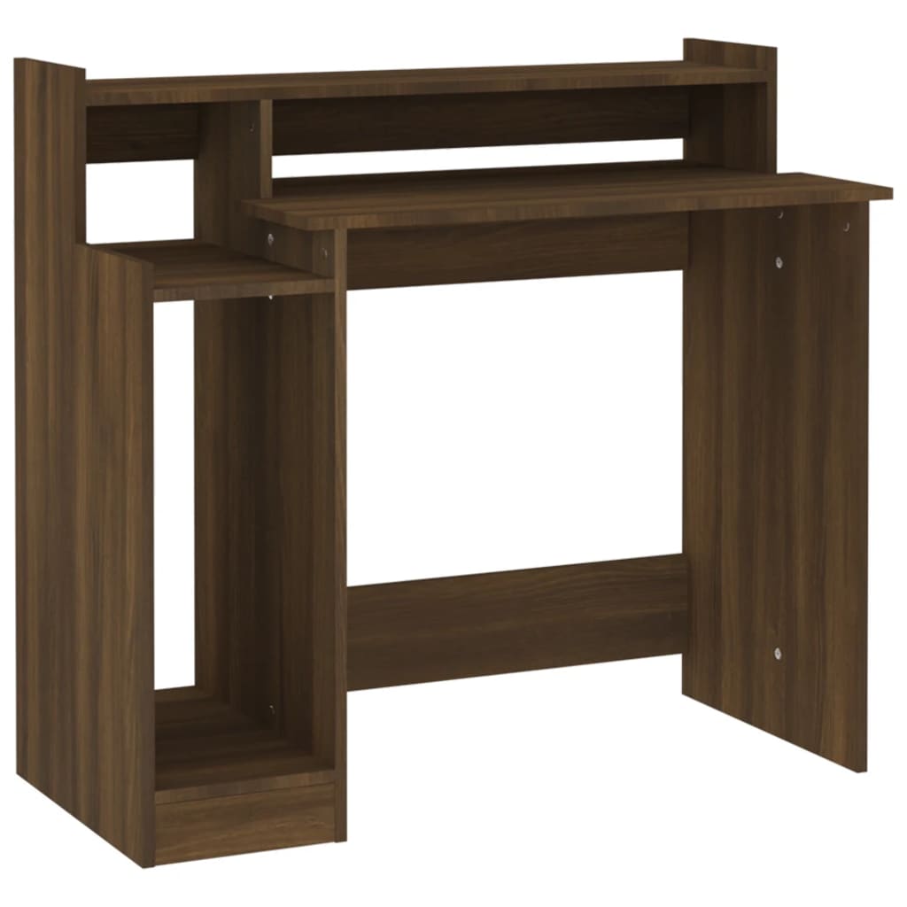 Bureau et lumières LED Chêne brun 97x45x90 cm Bois d'ingénierie - XIOS