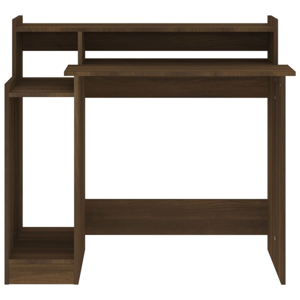 Bureau et lumières LED Chêne brun 97x45x90 cm Bois d'ingénierie - XIOS