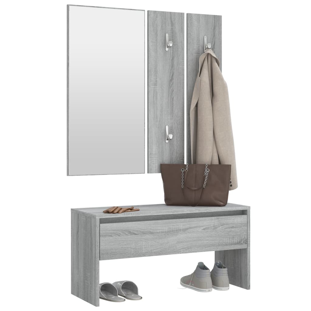 Ensemble de meubles de couloir Sonoma gris Bois d'ingénierie - XIOS
