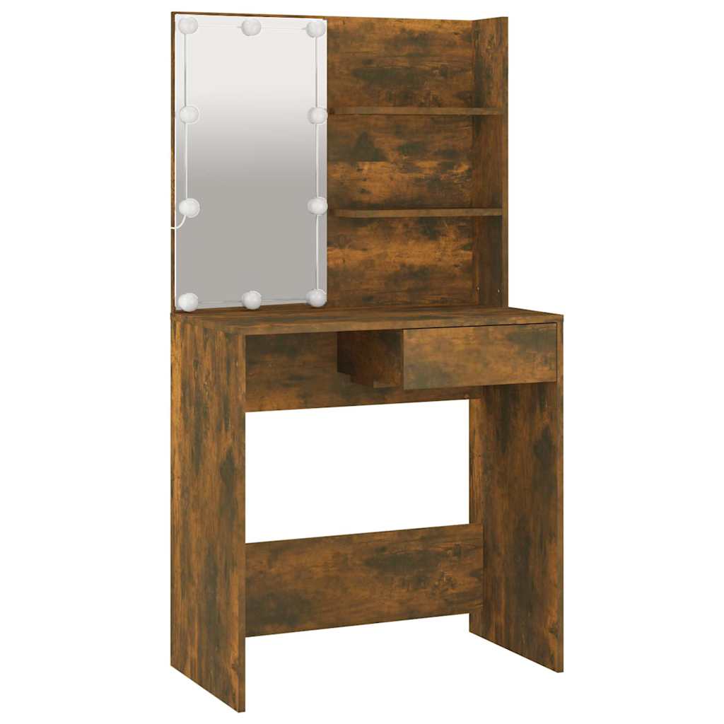 Coiffeuse avec LED Chêne fumé 74,5x40x141 cm - XIOS