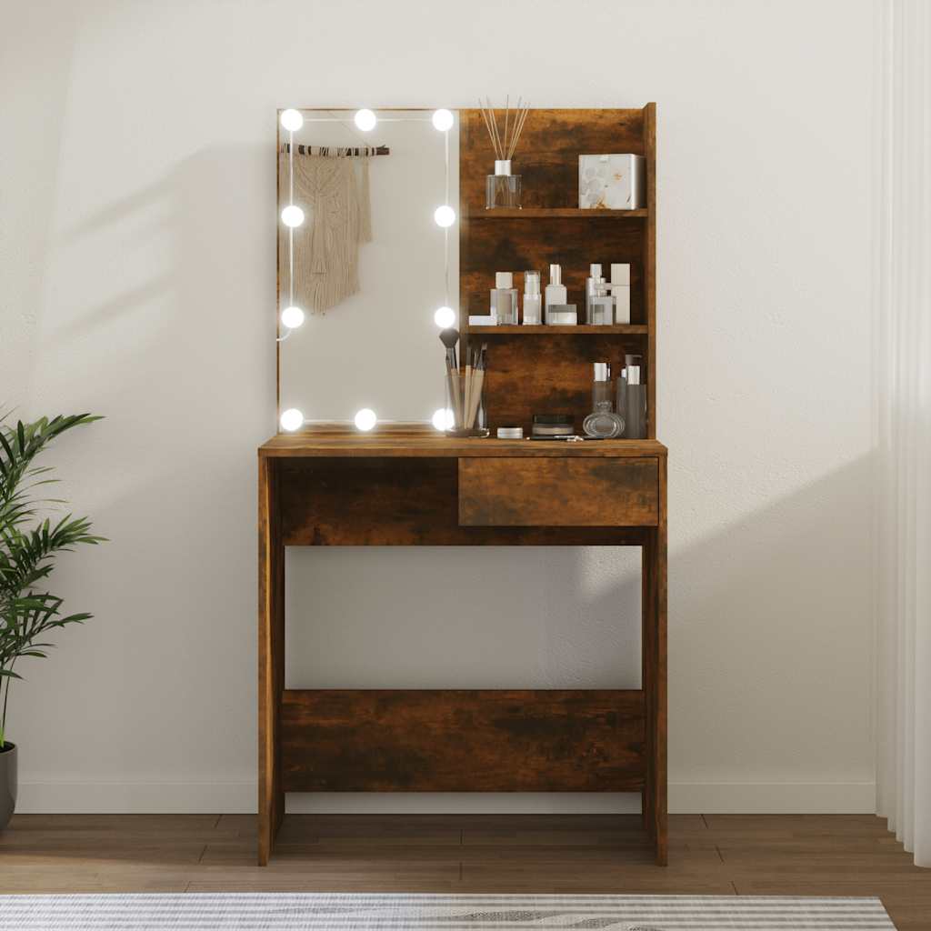 Coiffeuse avec LED Chêne marron 74,5x40x141 cm - XIOS