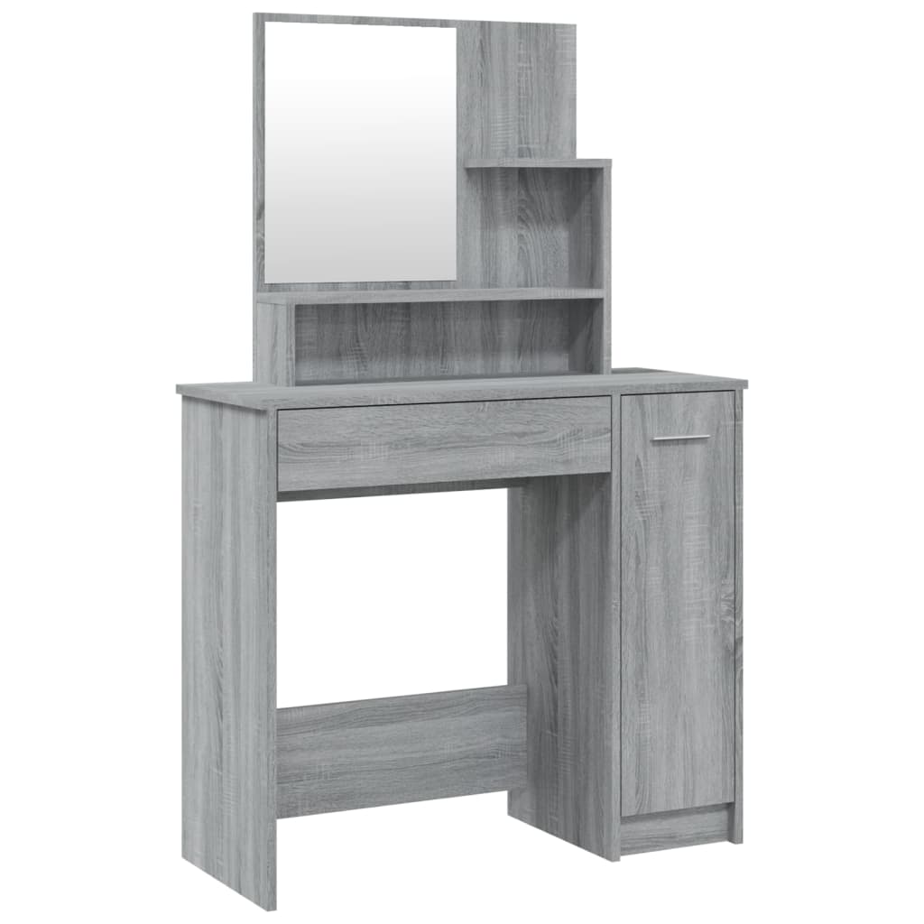 Coiffeuse avec miroir Sonoma gris 86,5x35x136 cm - XIOS