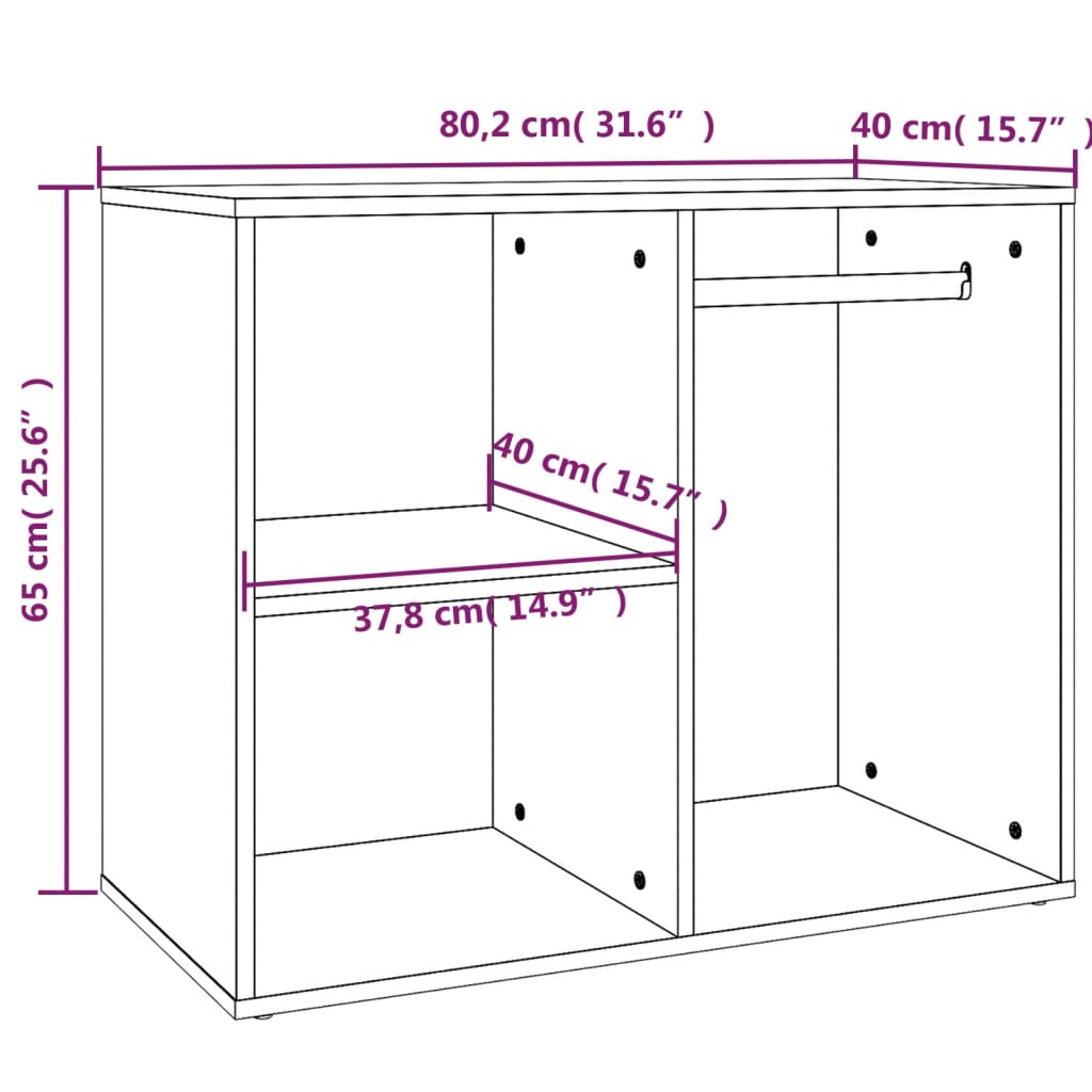 Armoire de dressing Sonoma gris 80x40x65 cm Bois d'ingénierie - XIOS