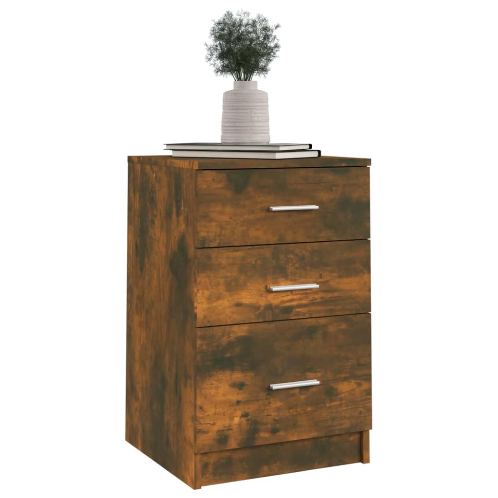 Table de chevet Chêne fumé 40x40x63 cm Bois d'ingénierie - XIOS
