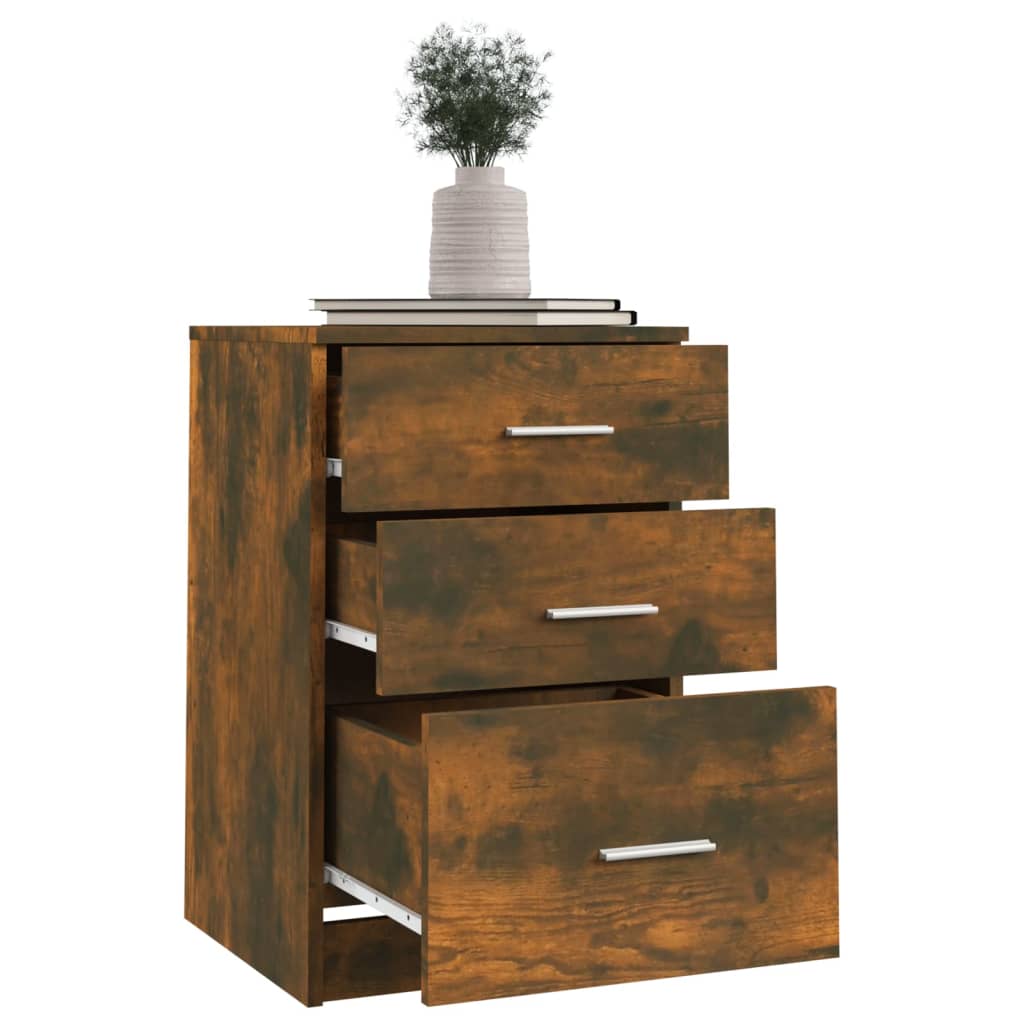 Table de chevet Chêne fumé 40x40x63 cm Bois d'ingénierie - XIOS