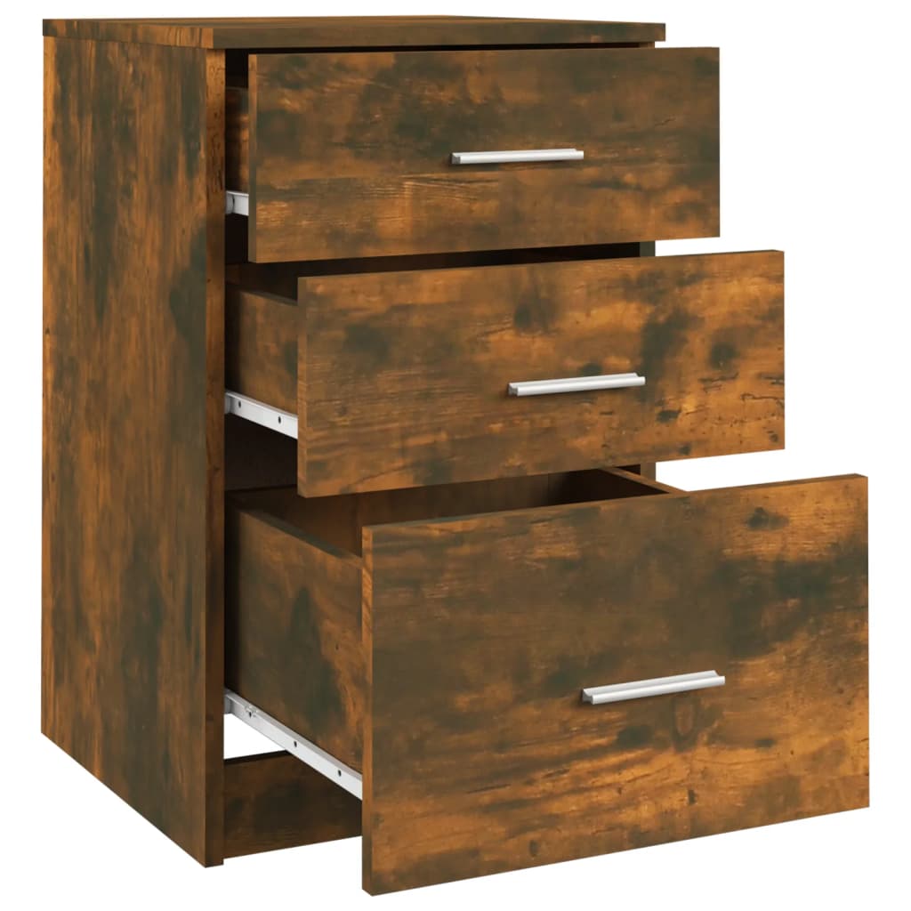 Table de chevet Chêne fumé 40x40x63 cm Bois d'ingénierie - XIOS