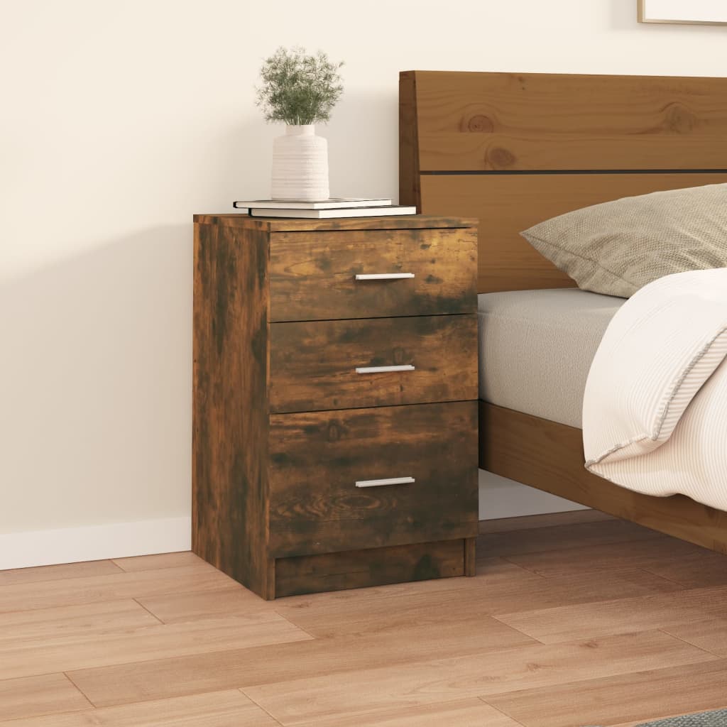 Table de chevet Chêne fumé 40x40x63 cm Bois d'ingénierie - XIOS