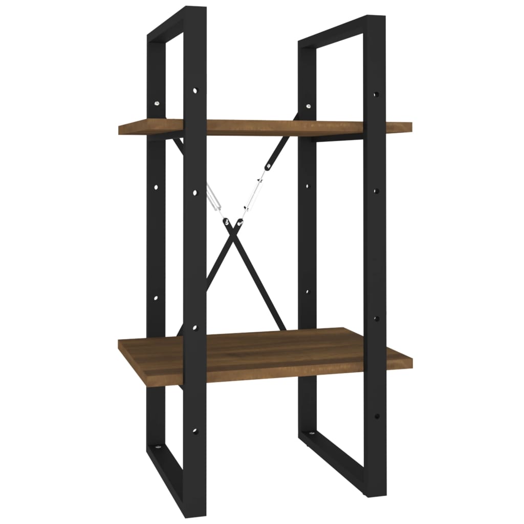 Bibliothèque 2 niveaux Chêne brun 40x30x70 cm Bois d'ingénierie - XIOS