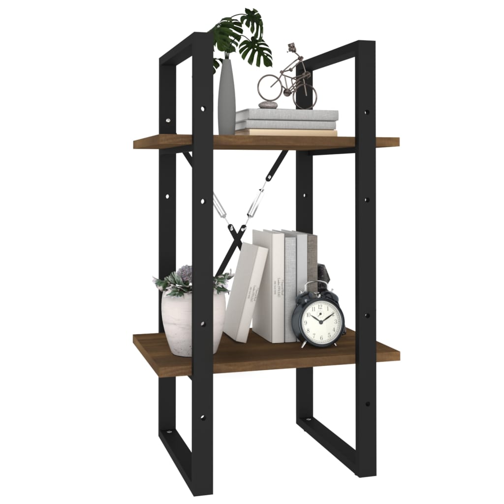 Bibliothèque 2 niveaux Chêne brun 40x30x70 cm Bois d'ingénierie - XIOS