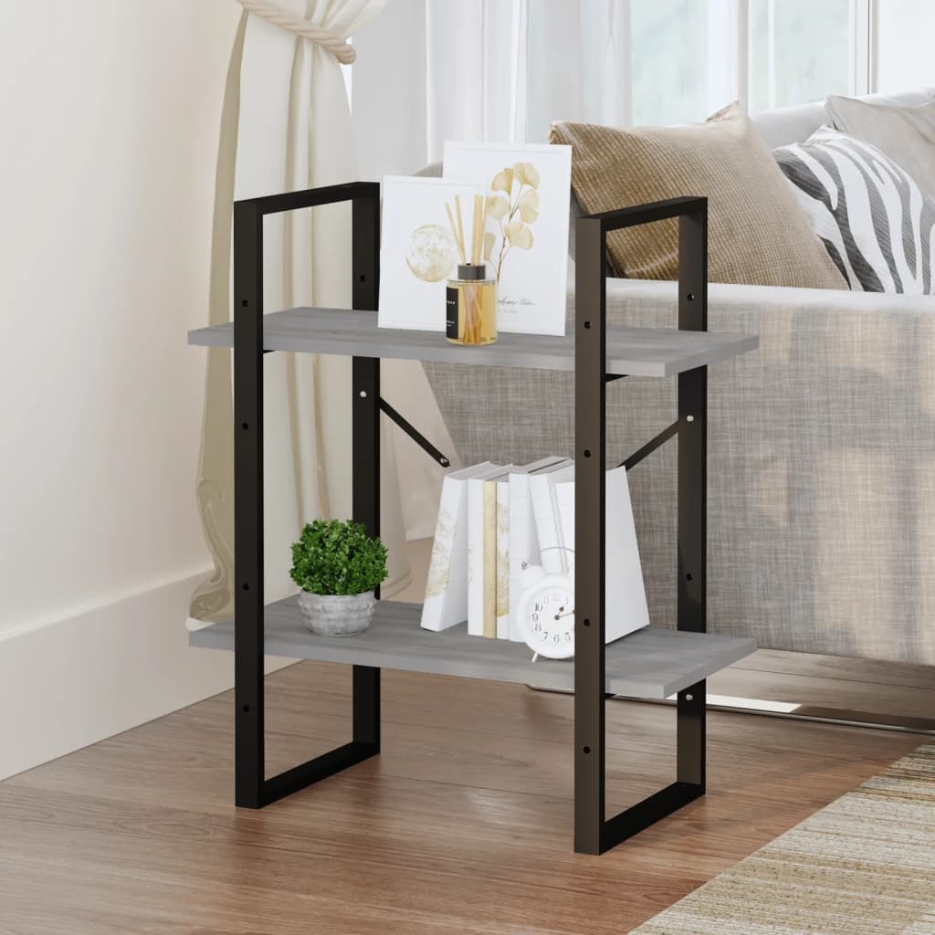 Bibliothèque 2 niveaux Sonoma gris 60x30x70cm Bois d'ingénierie - XIOS