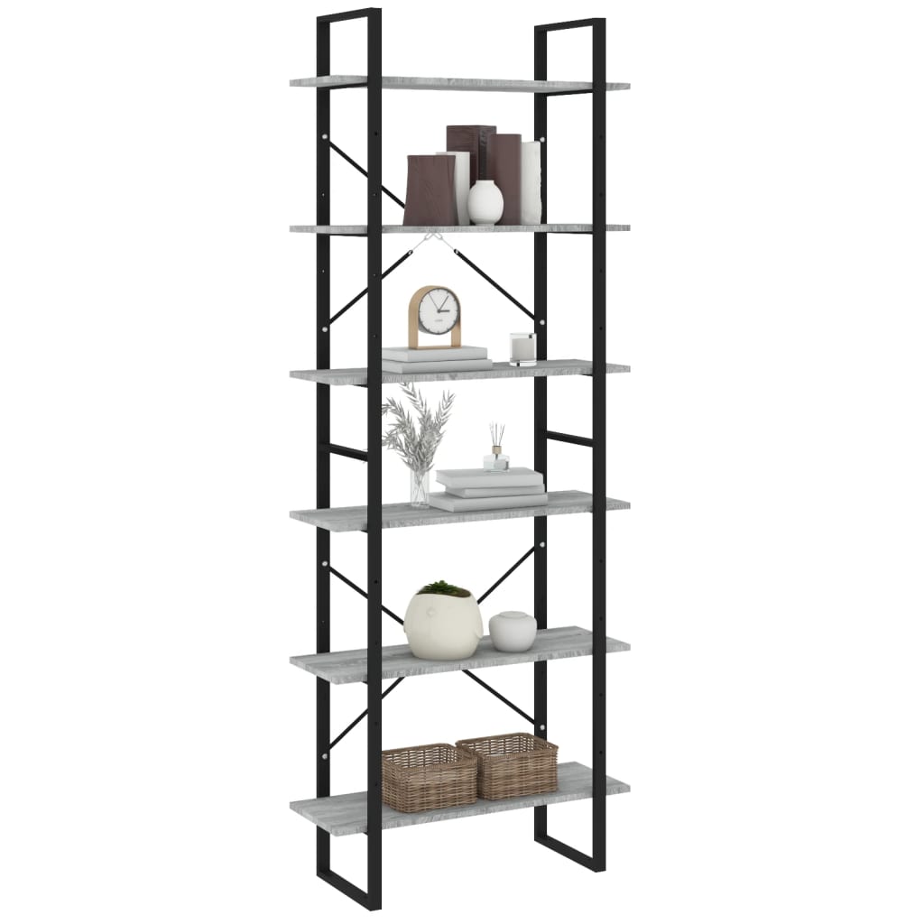 Armoire haute Sonoma gris 80x30x210 cm Bois d'ingénierie - XIOS