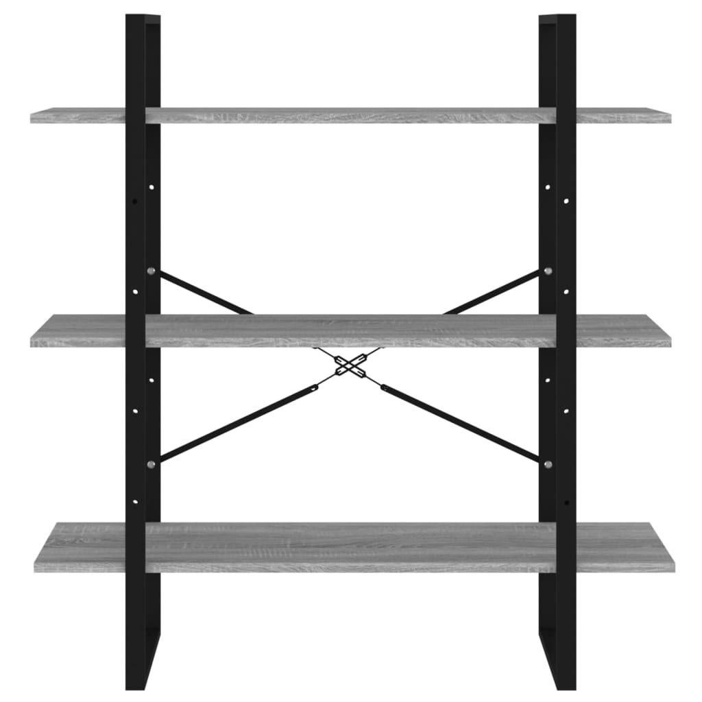 Bibliothèque Sonoma gris 100x30x105 cm Bois d'ingénierie - XIOS