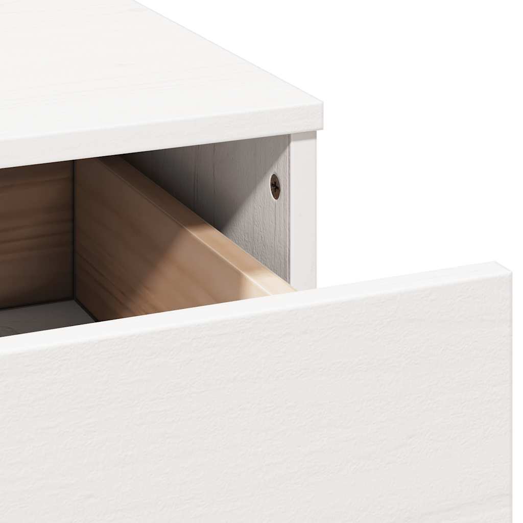 Ensemble de coiffeuse avec miroir Blanc Bois de pin solide - XIOS