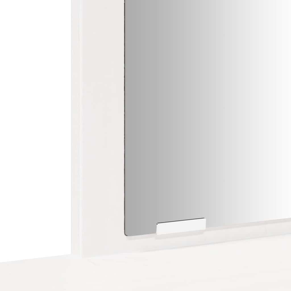 Ensemble de coiffeuse avec miroir Blanc Bois de pin solide - XIOS