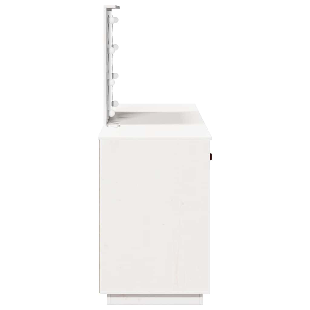 Ensemble de coiffeuse avec LED Blanc Bois de pin solide - XIOS