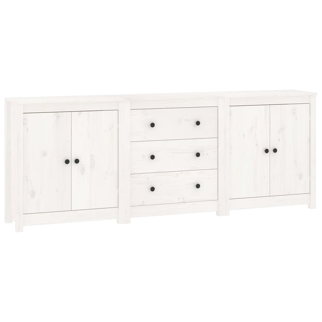 Buffet Blanc 210x35x80 cm Bois massif de pin - XIOS