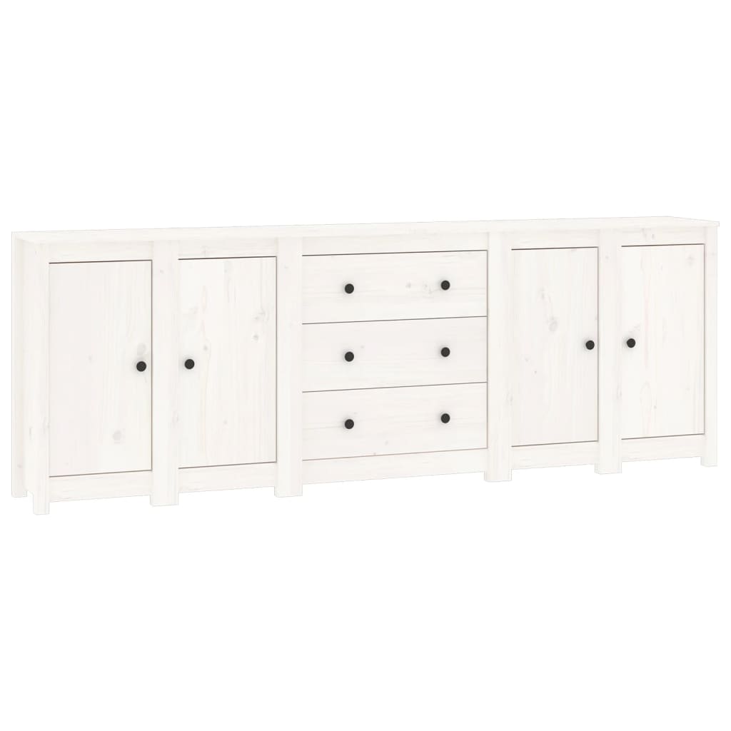 Buffet Blanc 230x35x80 cm Bois massif de pin - XIOS