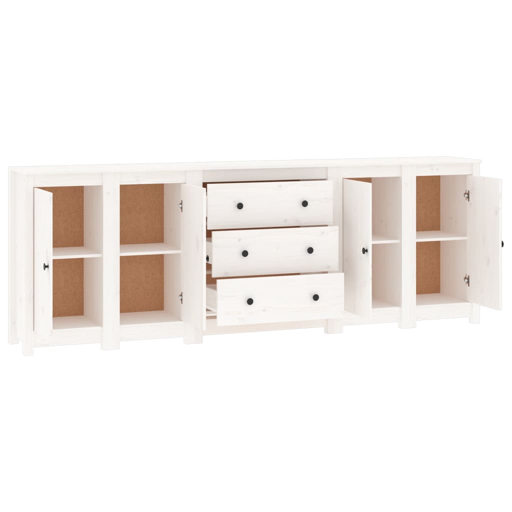 Buffet Blanc 230x35x80 cm Bois massif de pin - XIOS