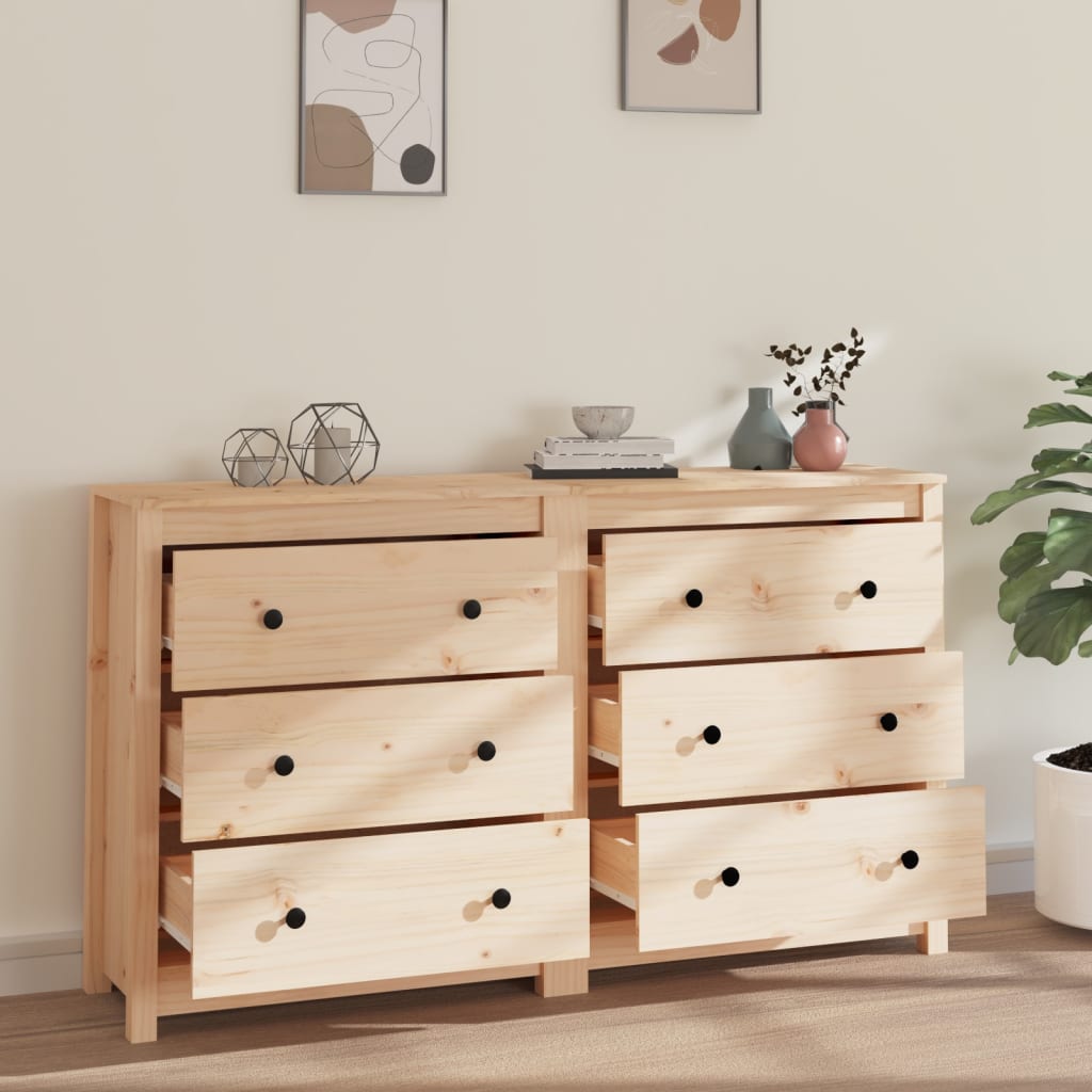 Buffet 140x35x80 cm Bois massif de pin - XIOS