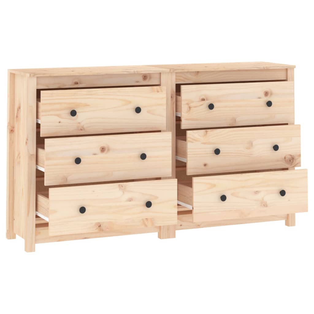 Buffet 140x35x80 cm Bois massif de pin - XIOS