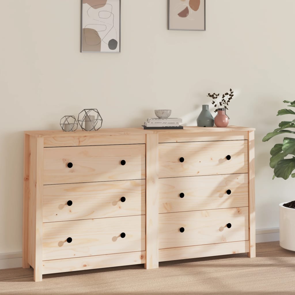 Buffet 140x35x80 cm Bois massif de pin - XIOS