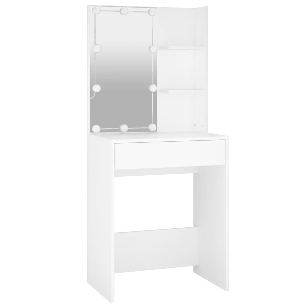Ensemble de coiffeuse avec LED Blanc Bois d'ingénierie - XIOS
