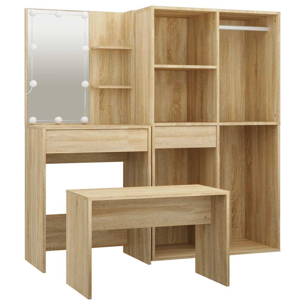 Ensemble de coiffeuse avec LED Chêne Sonoma Bois d'ingénierie - XIOS