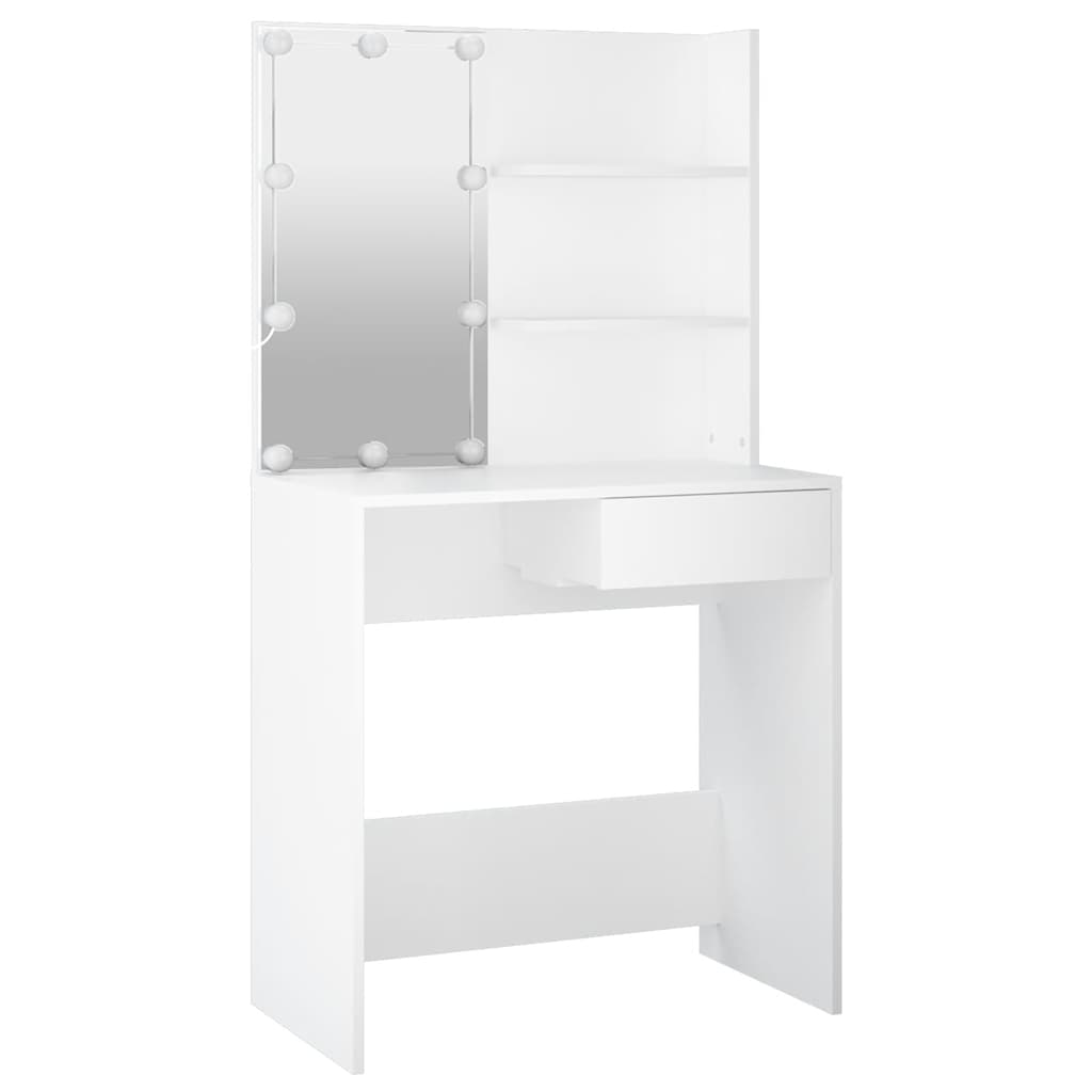 Ensemble de coiffeuse avec LED Blanc Bois d'ingénierie - XIOS