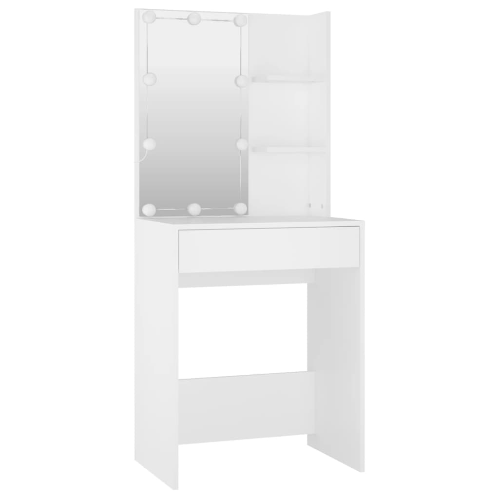 Ensemble de coiffeuse avec LED Blanc Bois d'ingénierie - XIOS