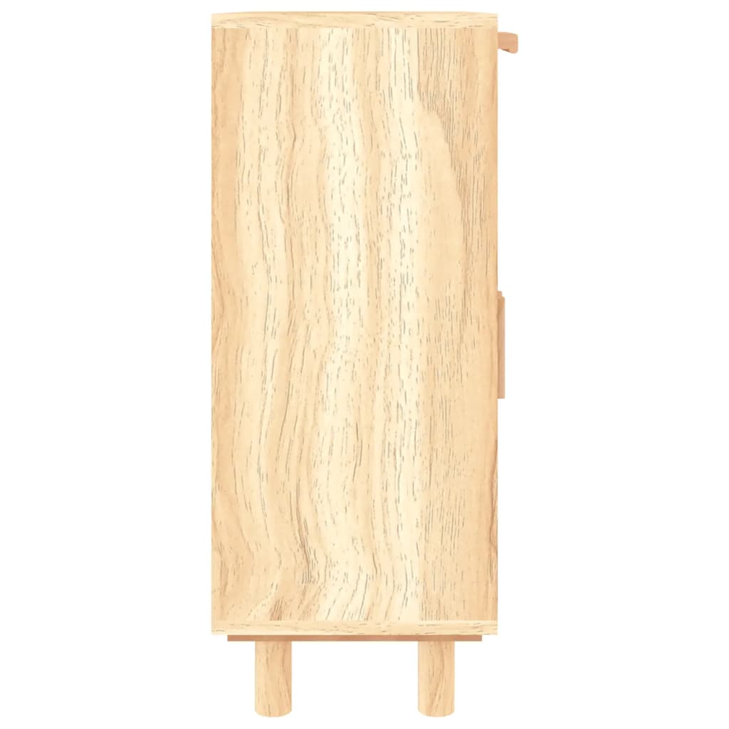 Buffet Marron 60x30x75 cm Bois de pin massif et rotin naturel - XIOS