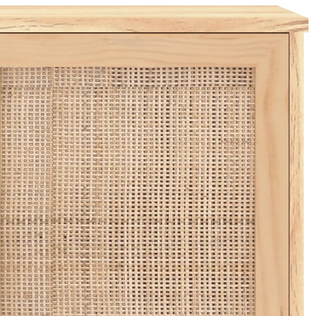 Buffet Marron 105x30x60 cm Bois de pin massif et rotin naturel - XIOS