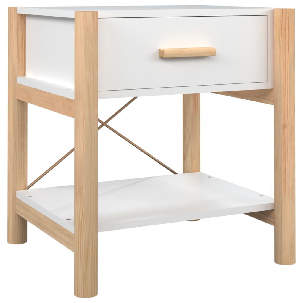 Tables de chevet 2 pcs Blanc 42x38x45 cm Bois d’ingénierie - XIOS