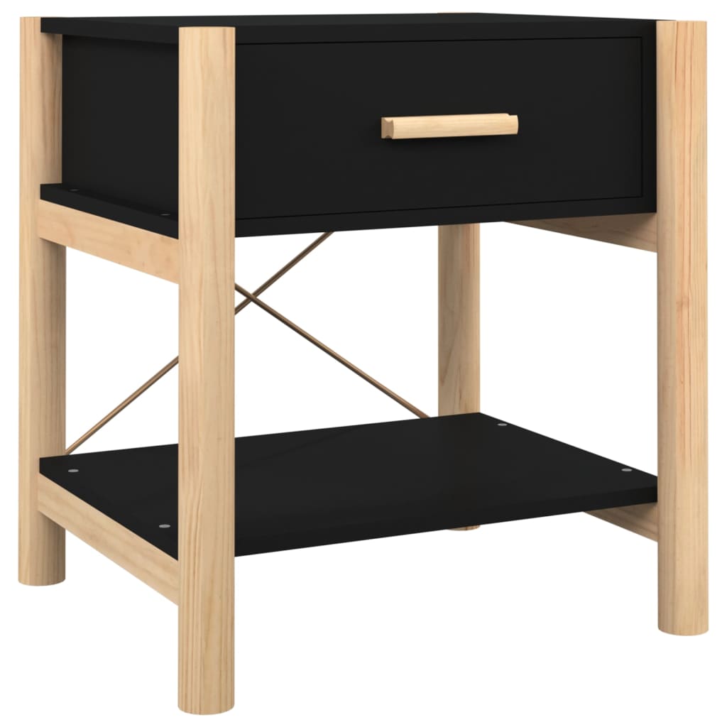 Tables de chevet 2 pcs Noir 42x38x45 cm Bois d’ingénierie - XIOS