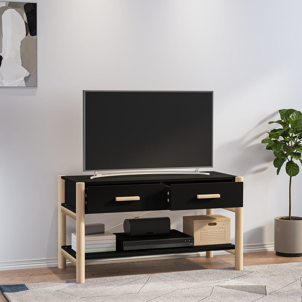 Meuble TV Noir 82x38x45 cm Bois d'ingénierie - XIOS