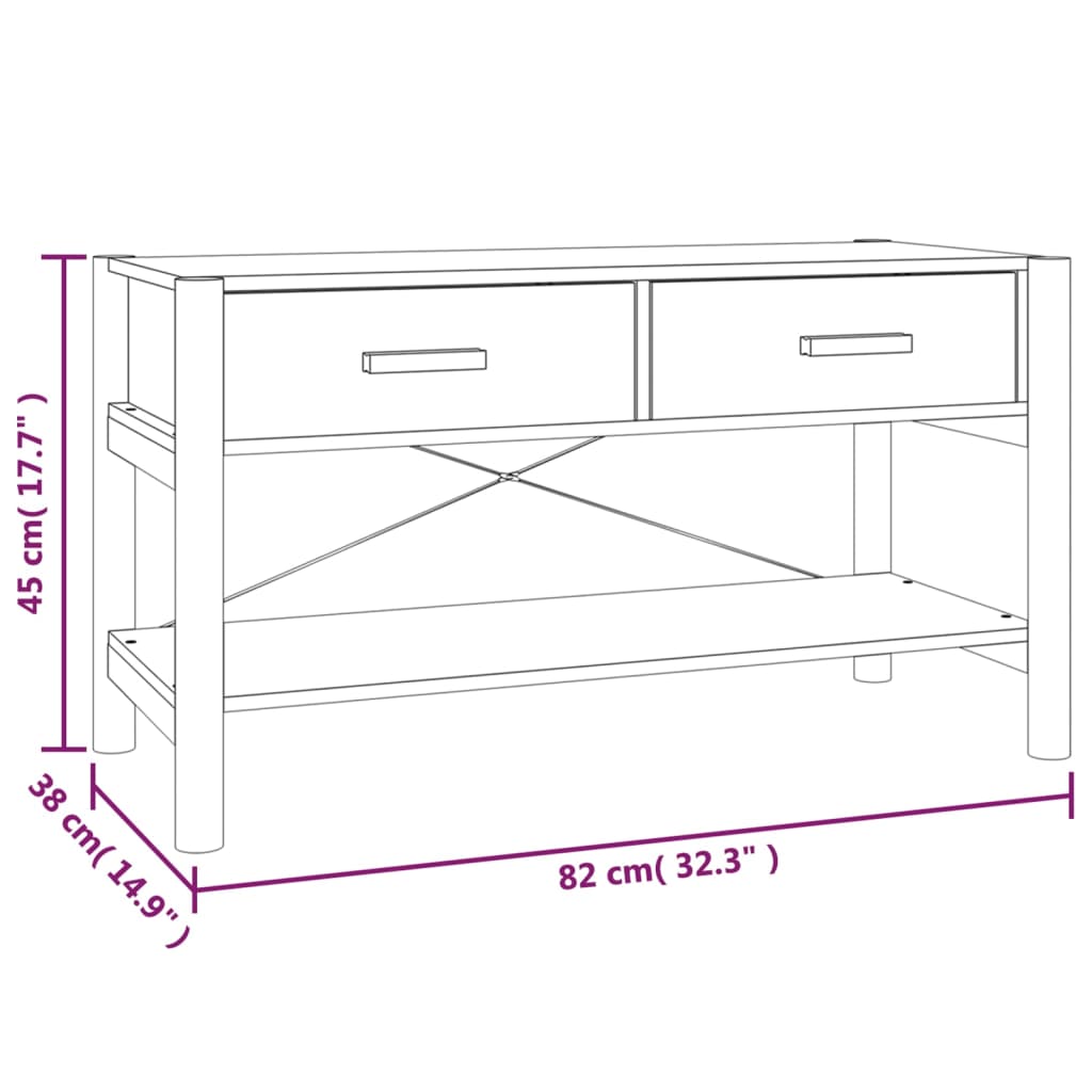 Meuble TV Noir 82x38x45 cm Bois d'ingénierie - XIOS